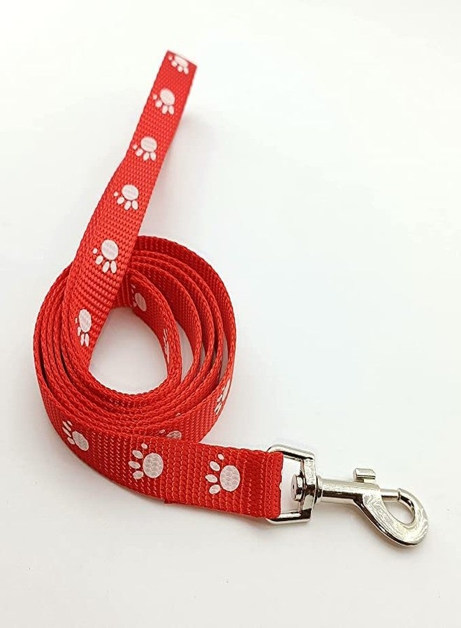 Pups&Pets طقم طوق ومقود مطبوع للحيوانات الأليفة من Pups&Pets مقاس 15 مم - طوق نايلون قابل للتعديل مع جرس للكلاب الصغيرة والمتوسطة، طقم طوق ومقود للجراء والكلاب والقطط (أحمر، نمط-1) - Image 3